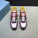 Prada Fashion Cowhide Mesh Casual Sneakers For Men Black