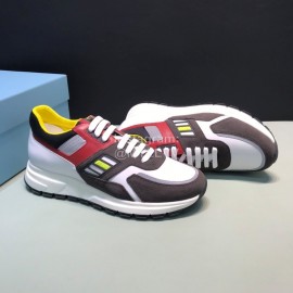 Prada Fashion Cowhide Mesh Casual Sneakers For Men Black