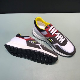 Prada Fashion Cowhide Mesh Casual Sneakers For Men Black