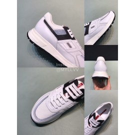 Prada Fashion Cowhide Mesh Casual Sneakers For Men White