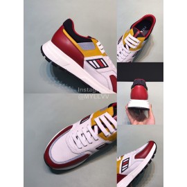 Prada Fashion Cowhide Mesh Casual Sneakers For Men Red