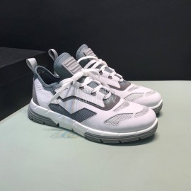 Prada Comfortable Cowhide Mesh Sneakers For Men Gray