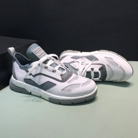 Prada Comfortable Cowhide Mesh Sneakers For Men Gray