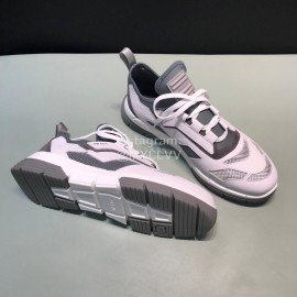 Prada Comfortable Cowhide Mesh Sneakers For Men Gray
