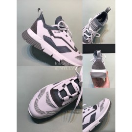 Prada Comfortable Cowhide Mesh Sneakers For Men Gray