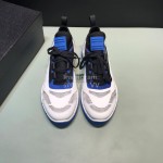 Prada Comfortable Cowhide Mesh Sneakers For Men Blue