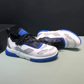 Prada Comfortable Cowhide Mesh Sneakers For Men Blue
