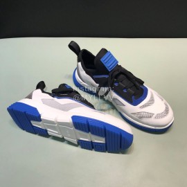 Prada Comfortable Cowhide Mesh Sneakers For Men Blue