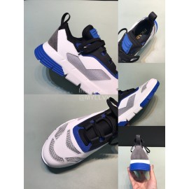 Prada Comfortable Cowhide Mesh Sneakers For Men Blue