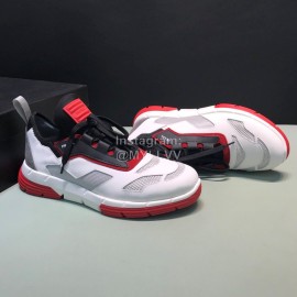 Prada Comfortable Cowhide Mesh Sneakers For Men Red