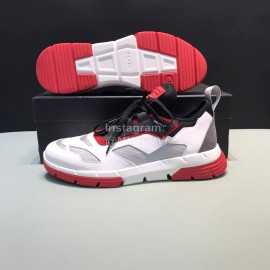 Prada Comfortable Cowhide Mesh Sneakers For Men Red