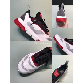 Prada Comfortable Cowhide Mesh Sneakers For Men Red