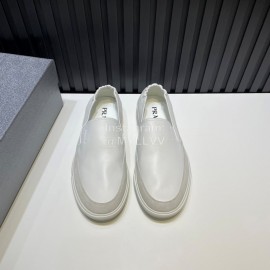 Prada Spring Summer Soft Cowhide Loafers For Men White