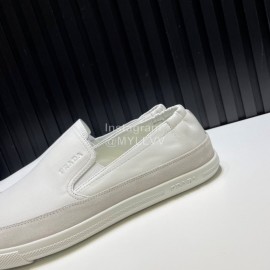 Prada Spring Summer Soft Cowhide Loafers For Men White