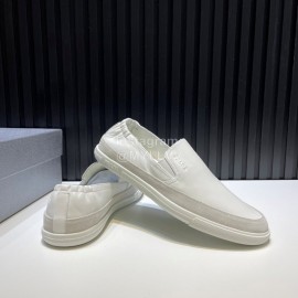 Prada Spring Summer Soft Cowhide Loafers For Men White