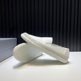 Prada Spring Summer Soft Cowhide Loafers For Men White