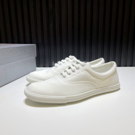 Prada Spring Summer Soft Cowhide Sneakers For Men White