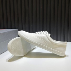 Prada Spring Summer Soft Cowhide Sneakers For Men White