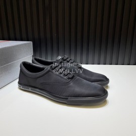 Prada Spring Summer Soft Cowhide Sneakers For Men Black
