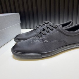 Prada Spring Summer Soft Cowhide Sneakers For Men Black