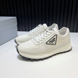 Prada Spring Summer Cowhide Sneakers For Men White