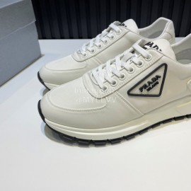 Prada Spring Summer Cowhide Sneakers For Men White