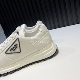 Prada Spring Summer Cowhide Sneakers For Men White