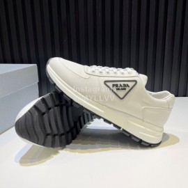 Prada Spring Summer Cowhide Sneakers For Men White