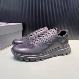 Prada Spring Summer Cowhide Mesh Sneakers For Men Black
