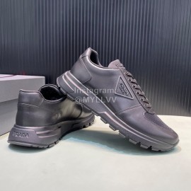 Prada Spring Summer Cowhide Mesh Sneakers For Men Black