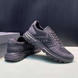 Prada Spring Summer Cowhide Sneakers For Men Black