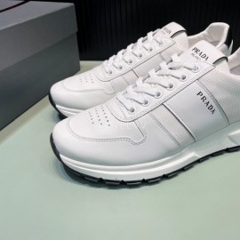 Prada Spring Summer White Cowhide Sneakers For Men 