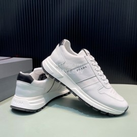 Prada Spring Summer White Cowhide Sneakers For Men 