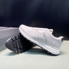 Prada Spring Summer White Cowhide Sneakers For Men 