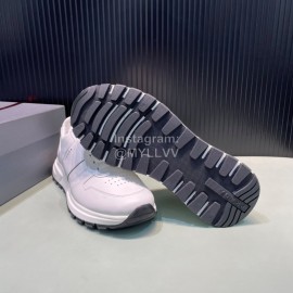 Prada Spring Summer White Cowhide Sneakers For Men 