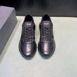 Prada Spring Summer Black Cowhide Sneakers For Men 