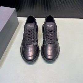 Prada Spring Summer Black Cowhide Sneakers For Men 