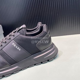 Prada Spring Summer Black Cowhide Sneakers For Men 