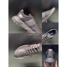 Prada Spring Summer Black Cowhide Sneakers For Men 