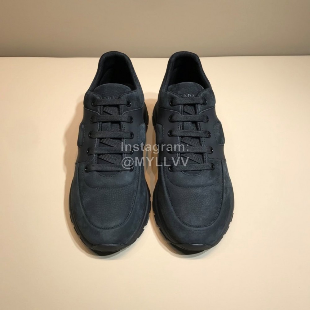 Prada Black Velvet Cowhide Sneakers For Men 
