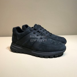 Prada Black Velvet Cowhide Sneakers For Men 