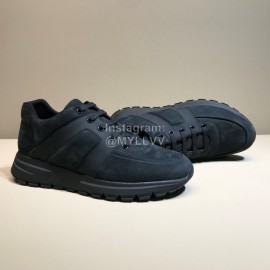 Prada Black Velvet Cowhide Sneakers For Men 