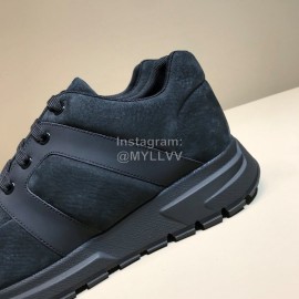 Prada Black Velvet Cowhide Sneakers For Men 