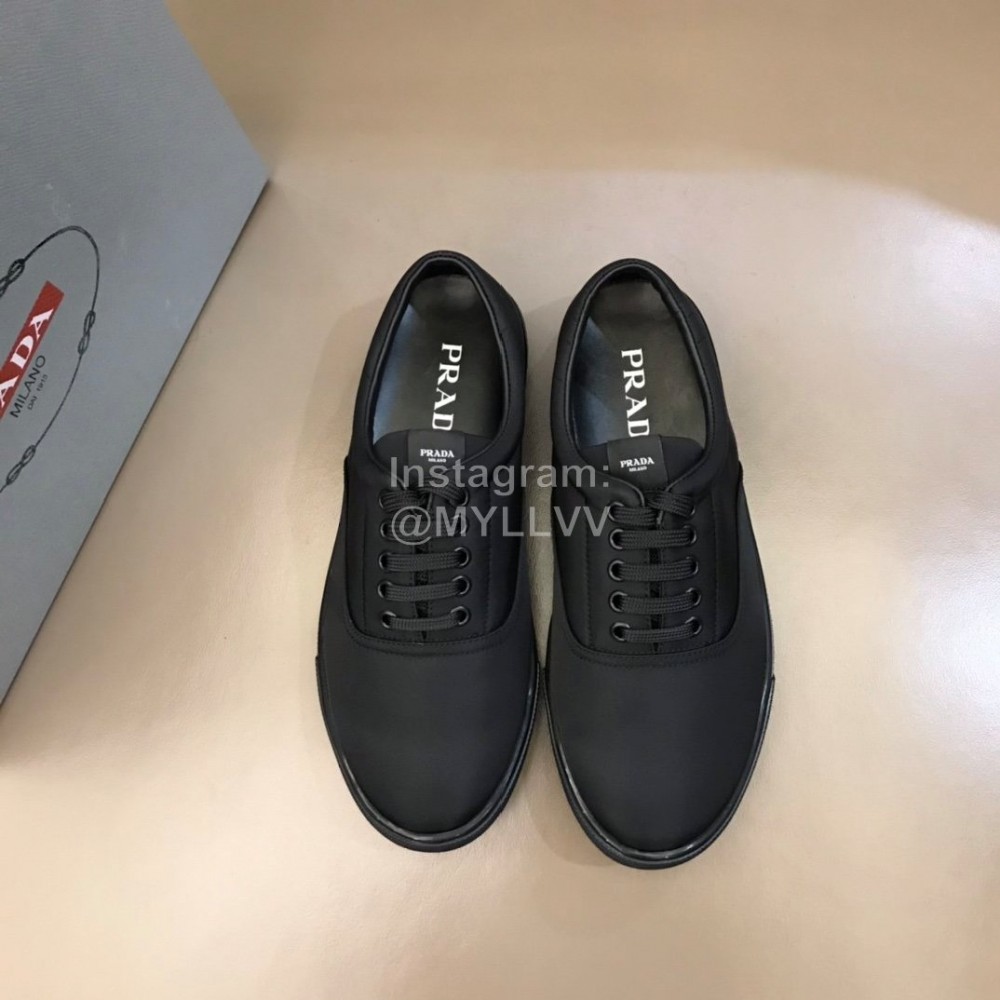 Prada Black Nylon Lace Up Sneakers For Men 