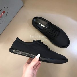 Prada Black Nylon Lace Up Sneakers For Men 