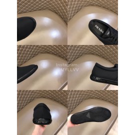 Prada Black Nylon Lace Up Sneakers For Men 