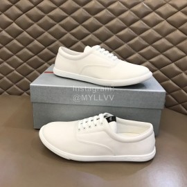 Prada White Nylon Lace Up Sneakers For Men 