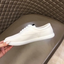 Prada White Nylon Lace Up Sneakers For Men 