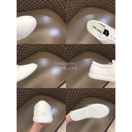 Prada White Nylon Lace Up Sneakers For Men 