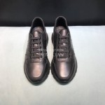 Prada Black Calf Leather Casual Sneakers For Men